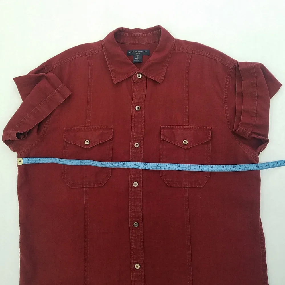 Banana Republic Short Sleeve Button Up Linen Shirt